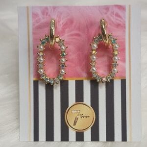Gold and Pearl Hoop Earrings